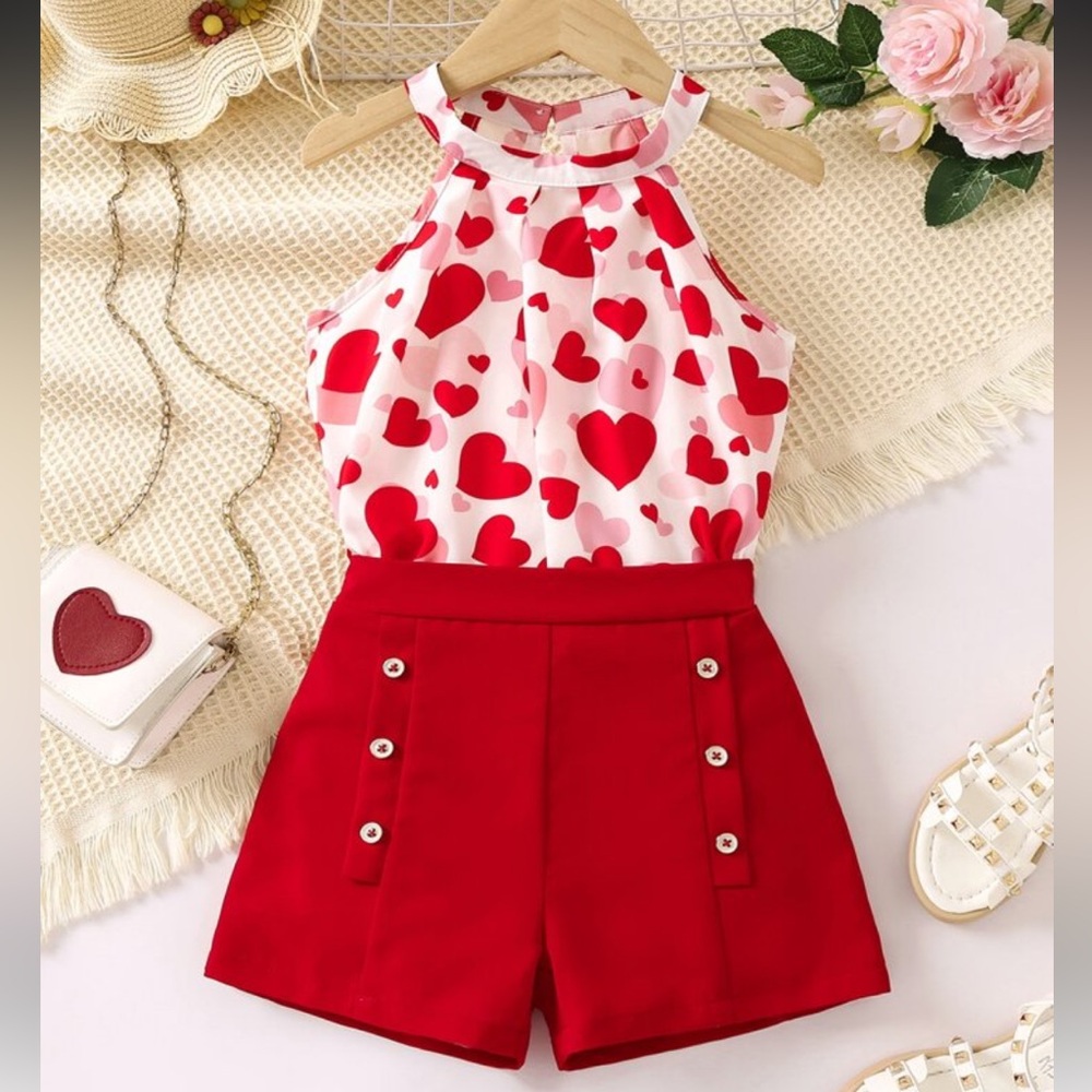 Girls 2 Piece Shorts Set, New